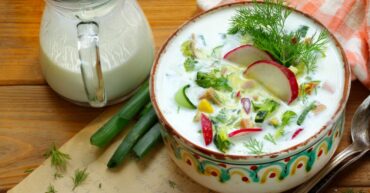 summer,Russian cuisine,Uzbek food,potatoes,radish,boiled egg,yoghurt,kefir,Ayran,buttermilk,cucumbers,herbs,dill,parsley,spring onion